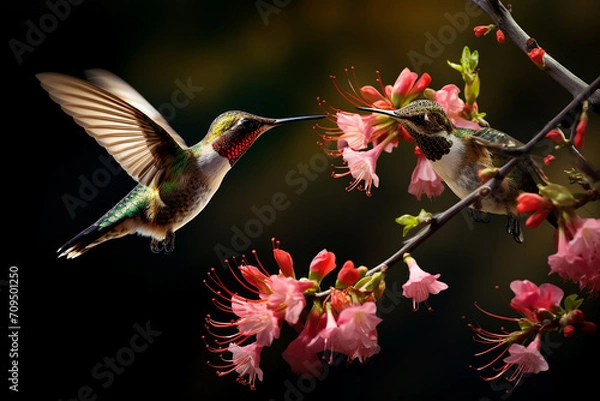 Obraz hummingbird and flower