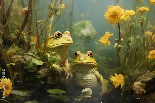 Obraz frog in the pond