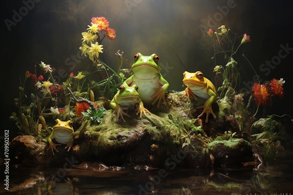 Obraz frog in the pond