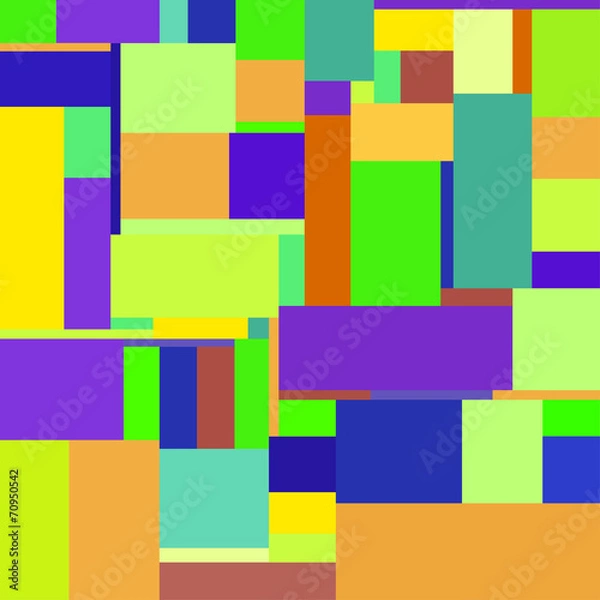 Obraz Flat colorful pattern with chaotic rectangles