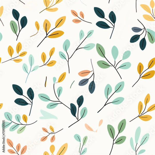 Fototapeta Seamless pattern : Stylized Leaves of Autumn mood 
