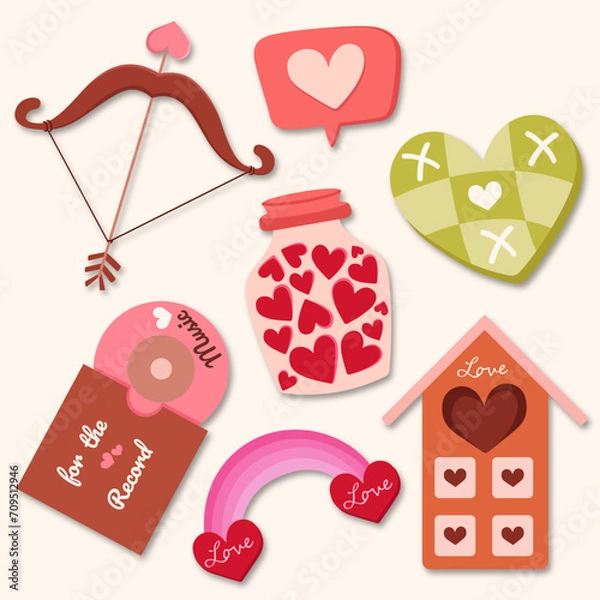 Obraz Vector happy valentine's day element collection.