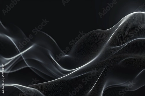 Fototapeta Elegant Abstract Wavy Lines on Black Background