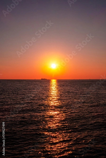 Obraz 海に沈む夕日