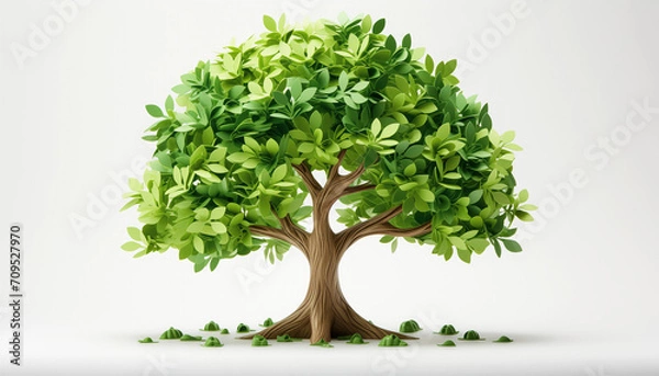 Obraz paper tree with a white background