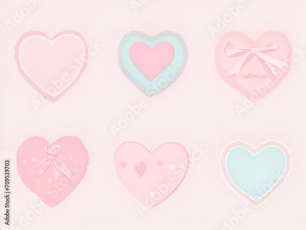 Fototapeta seamless background with valentine heart, ai generative