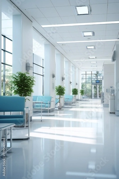 Obraz Clean hospital interior background Generative AI