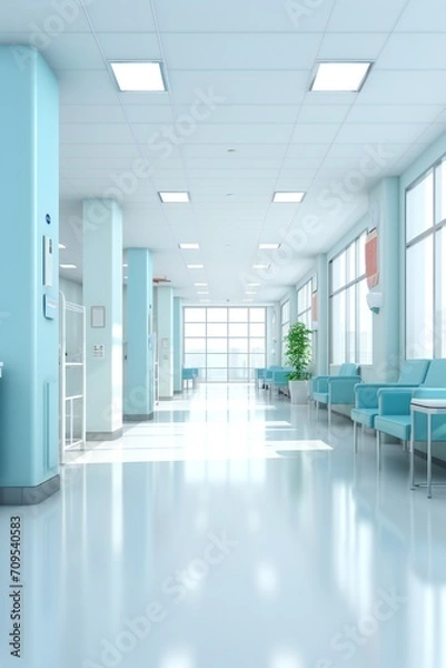 Obraz Clean hospital interior background Generative AI