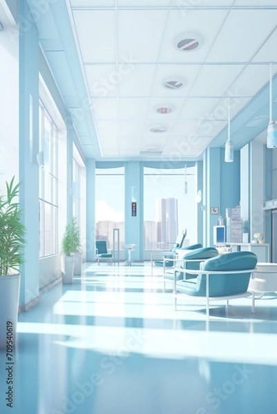 Obraz Clean hospital interior background Generative AI