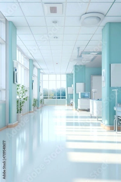 Obraz Clean hospital interior background Generative AI