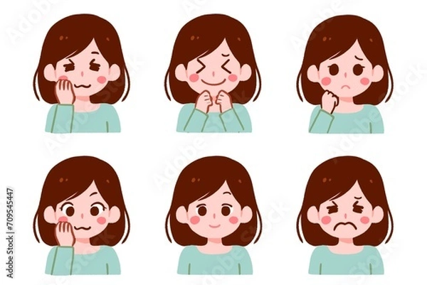 Fototapeta いろいろな表情の女の子