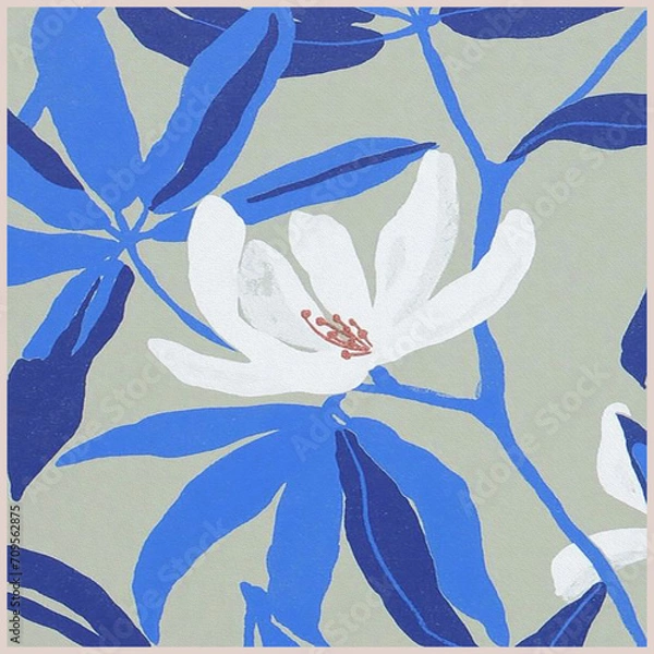 Obraz pattern with flowers silk scarf art texture