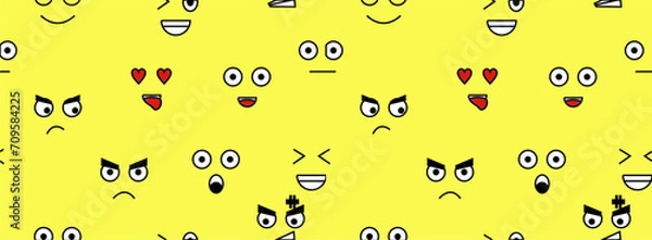 Obraz Emoticons pattern yellow color | pattern