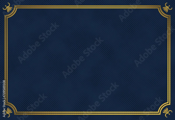 Obraz 金の縁取りのある高級感のあるカード｜青