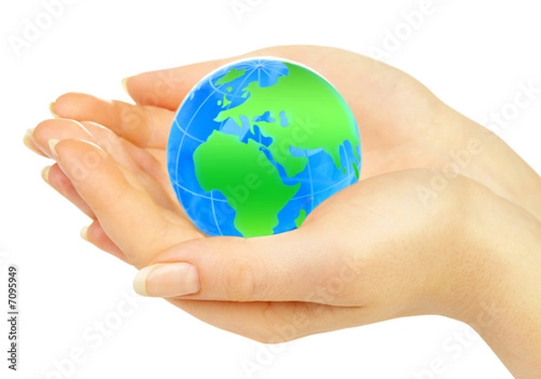 Fototapeta hand of the person holds globe