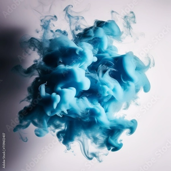 Obraz abstract blue smoke on white background