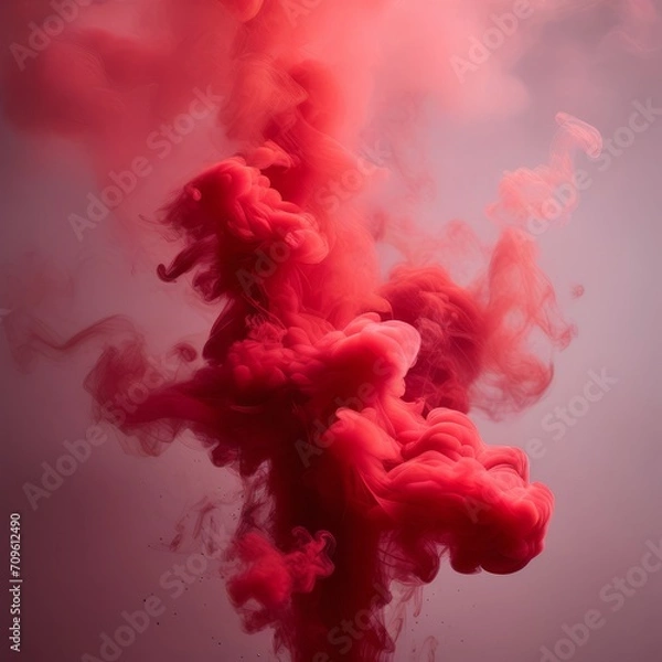 Obraz red smoke on white background