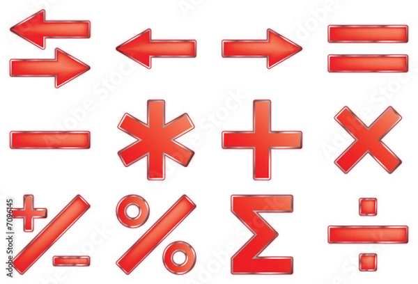Obraz Mathematical symbols. Vector illustration. 