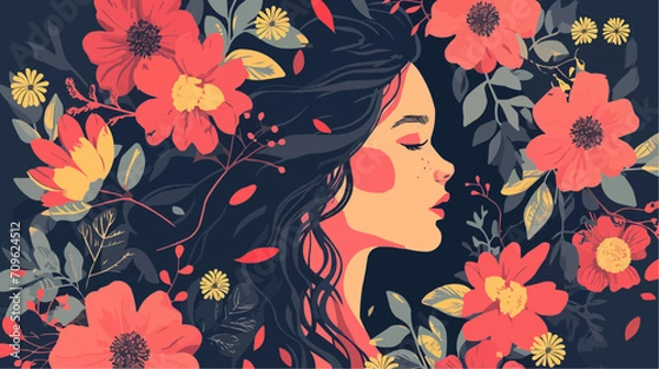 Fototapeta seamless floral pattern