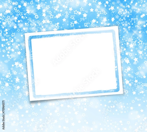 Fototapeta Greeting card with frame on a beautiful background with bokeh ef