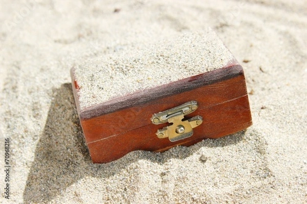 Obraz Treasure Chest Buried in Sand