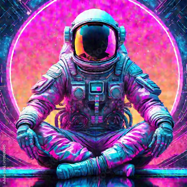 Fototapeta Astronaut Sitting Resting