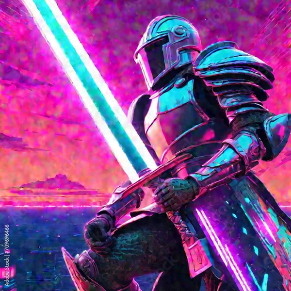 Fototapeta Knight in Shining Armor with a Broadsword