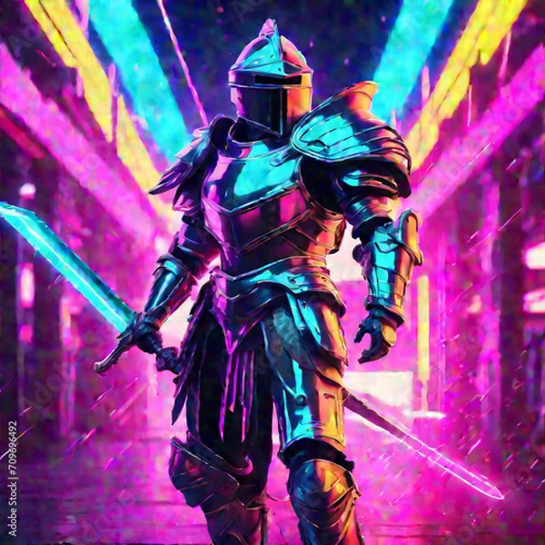 Obraz Knight in Shining Armor with a Broadsword