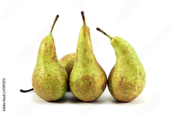 Fototapeta Pears on a white background.
