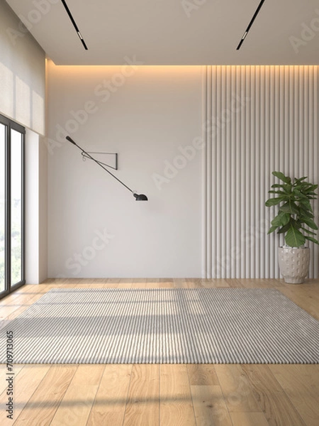 Fototapeta Modern style conceptual interior empty room 3d illustration