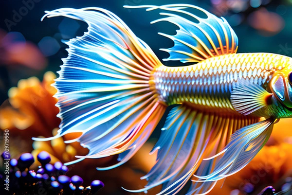 Fototapeta fish in aquarium generative AI 