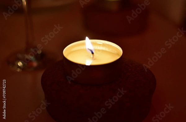 Obraz A evening romantic candle flame