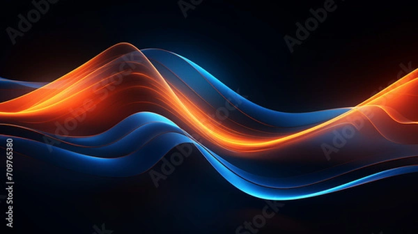 Fototapeta abstract geometric background illuminated 3d render.