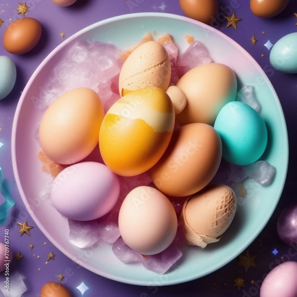 Obraz easter eggs in a basket