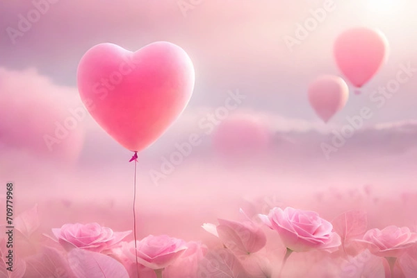 Fototapeta soft and romantic cloudy atmosphere , pink clouds