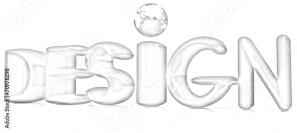 Fototapeta 3d text "design". Pencil drawing