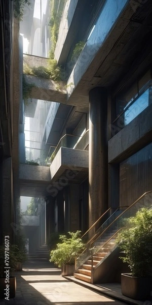 Fototapeta Emergency exit from the shopping center