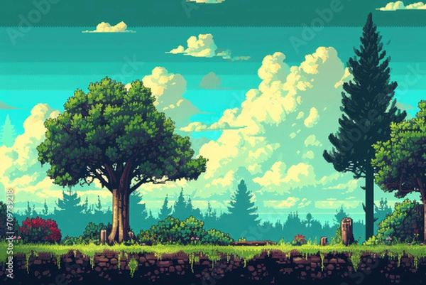 Obraz Old-school gaming environment design