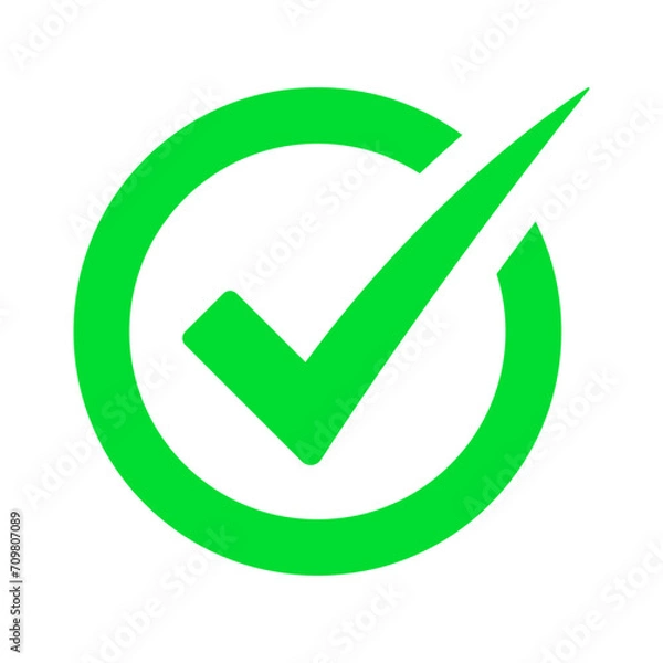 Fototapeta Green check mark icon.