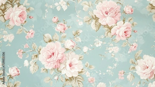 Fototapeta Victorian Romance. Shabby Chic Wallpaper with Pastel and Romantic Tones, Featuring a Solid Pattern for an Elegant and Timeless Aesthetic.