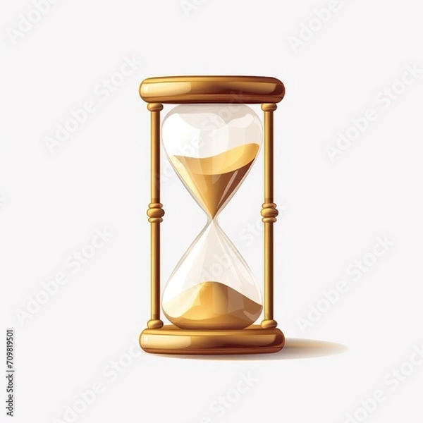Fototapeta Transparent sand clock on white background
