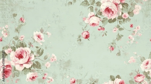 Fototapeta Victorian Romance. Shabby Chic Wallpaper with Pastel and Romantic Tones, Featuring a Solid Pattern for an Elegant and Timeless Aesthetic.