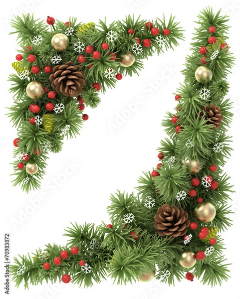 Obraz Christmas corners set.