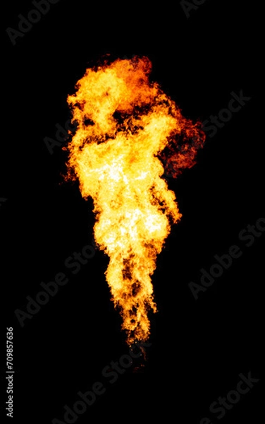 Obraz Fire comet isolated on black, flame ball, fireball