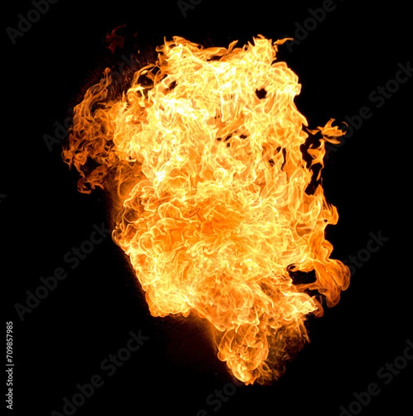 Obraz Flame blast, fire isolated on black background 