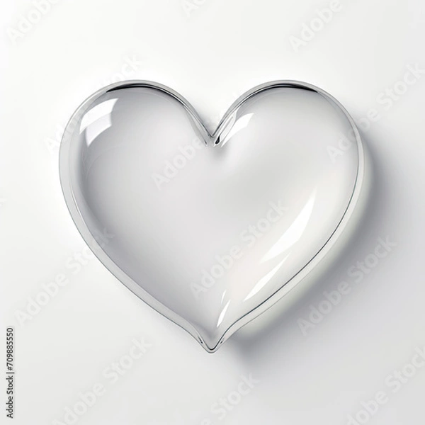 Fototapeta White Heart Shape on Surface - Simple, Clean, and Elegant