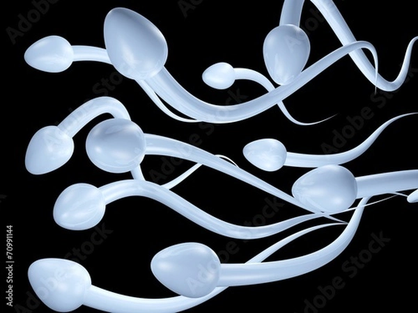 Obraz Sperms Swimming Illustrated in 3D