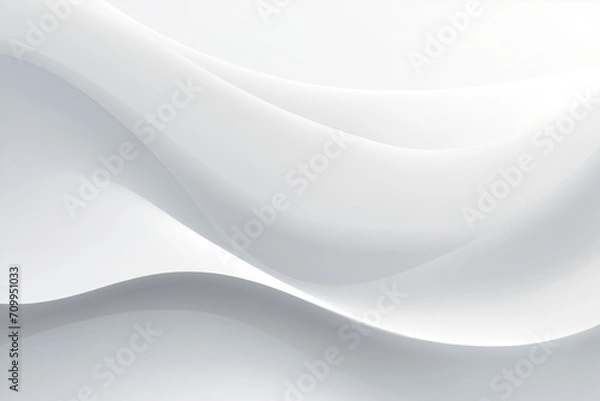 Fototapeta Contemporary White and Gray Background for Versatile Presentations, Posters, and Templates with Smooth Wave Patterns
