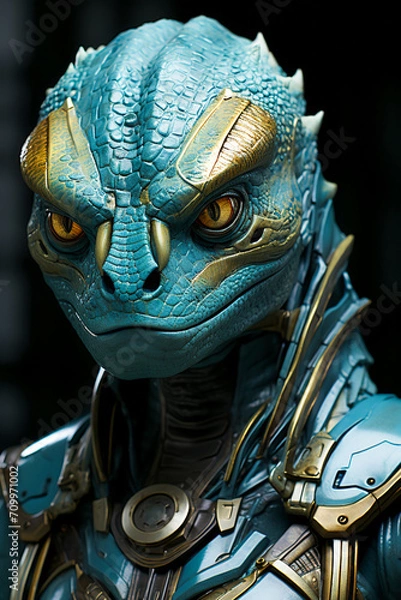 Obraz Sci-Fi Reptilian Portrait