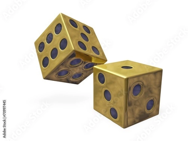 Obraz Gold Rolling Casino Dice